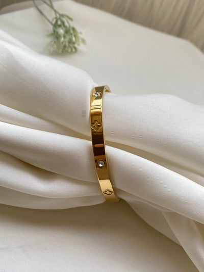 Gold Pleated Bracelet Anti Tarnish