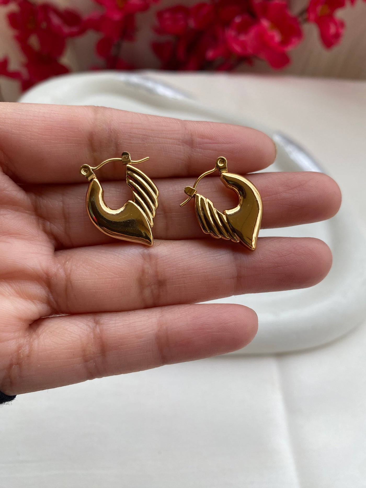 Lisa Gold Hoops Earrings Waterproof & Tarnish Free